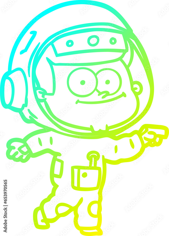 cold gradient line drawing of a happy astronaut cartoon cold gradient line drawing of a happy astronaut cartoon