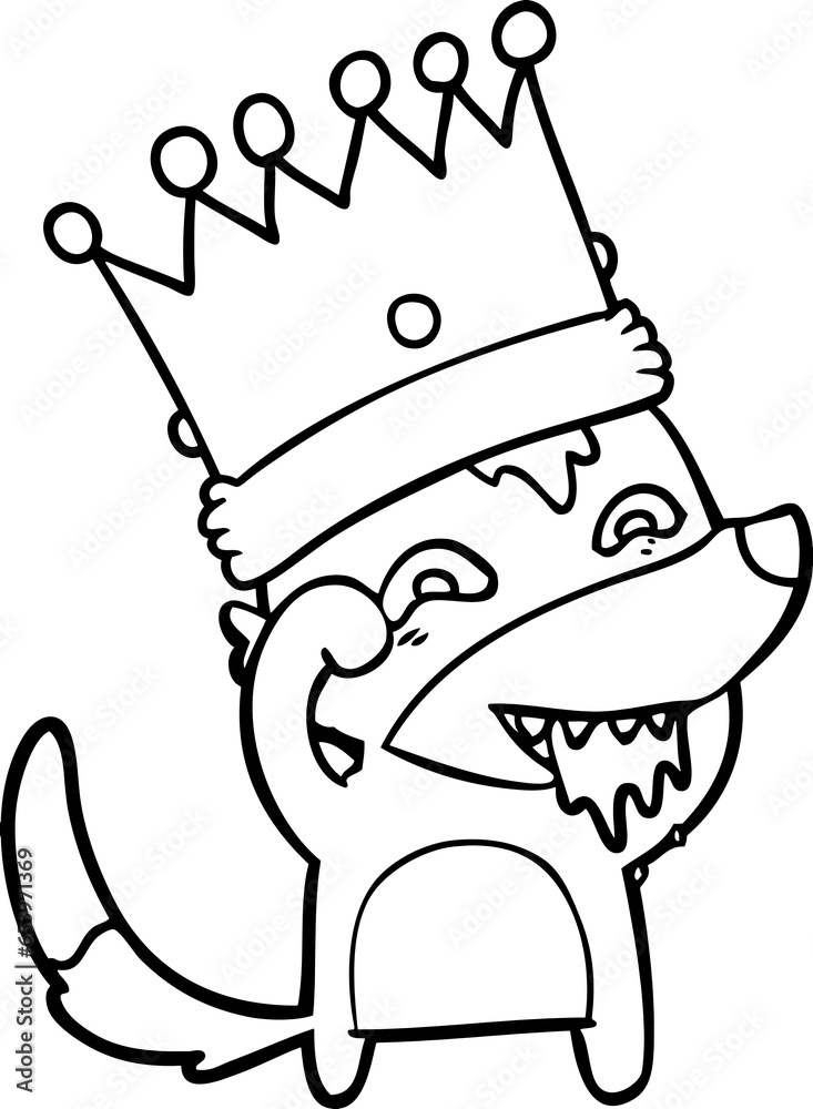 Obraz premium cartoon hungry wolf