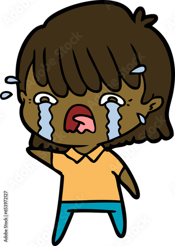 cartoon girl crying