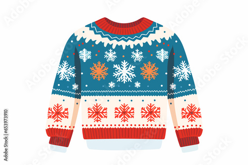 Ugly Christmas Sweater vector flat minimalistic isolated vector style illustration © Zaharia Levy