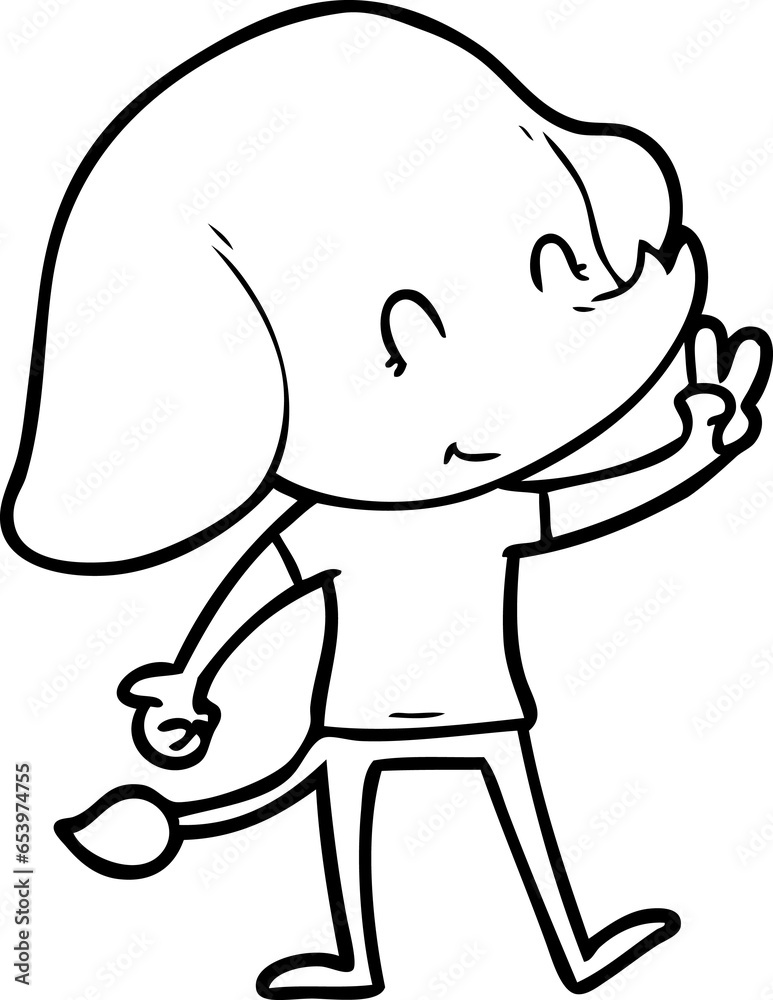 Obraz premium cute cartoon elephant