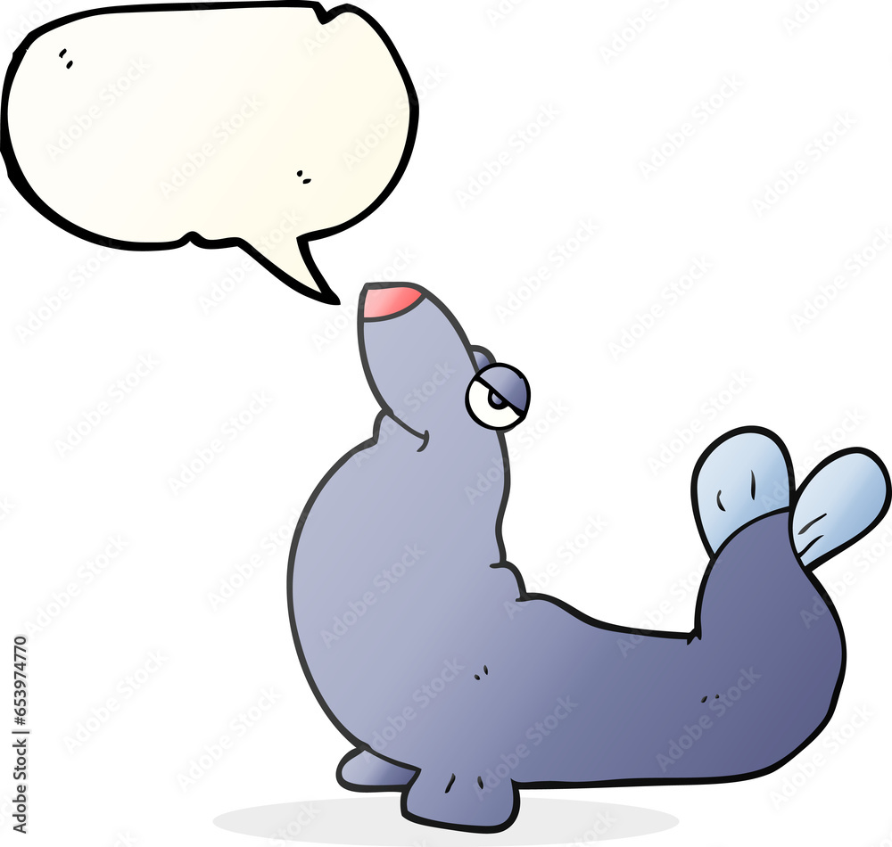 freehand drawn speech bubble cartoon proud seal freehand drawn speech bubble cartoon proud seal