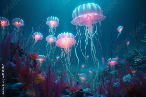 jellyfish in aquarium, Generative AI