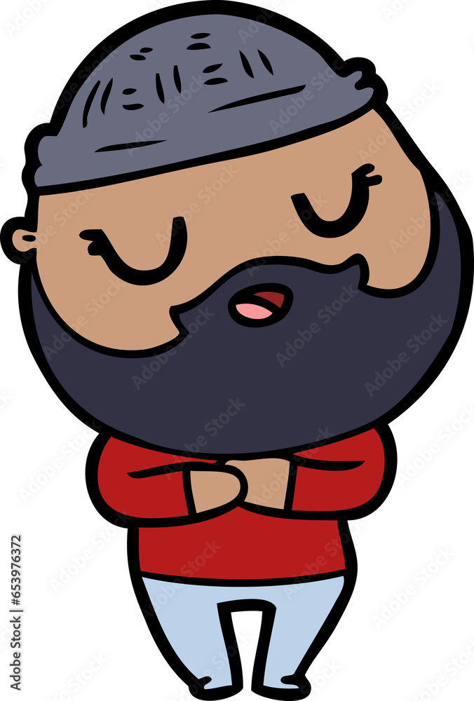 cute cartoon man with beard