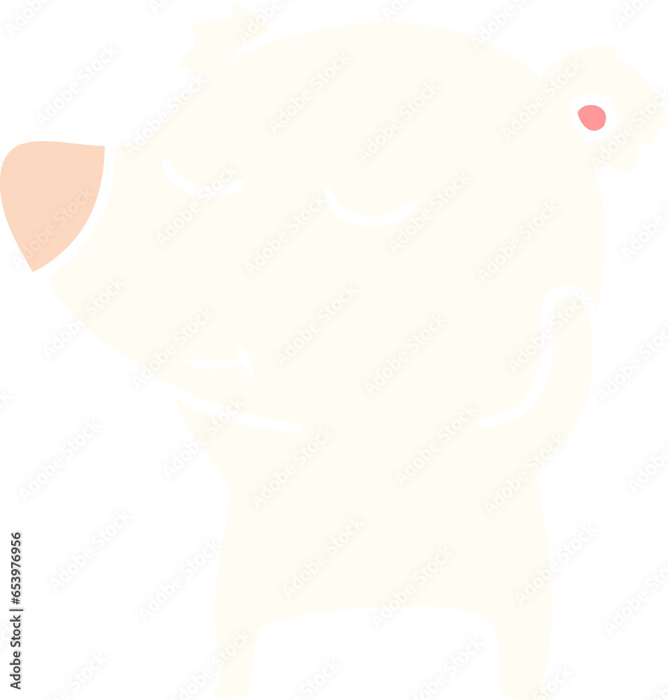 happy flat color style cartoon polar bear happy flat color style cartoon polar bear