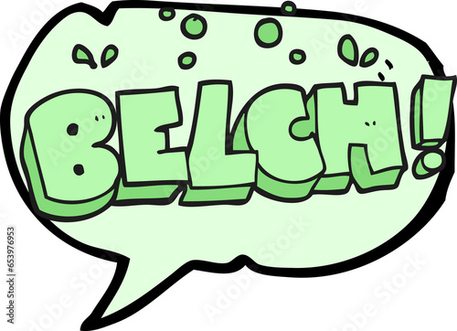 freehand drawn speech bubble cartoon belch text