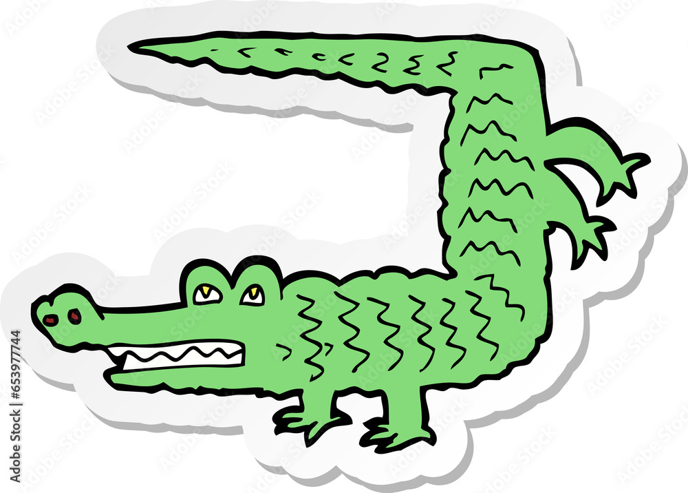 Obraz premium sticker of a cartoon crocodile