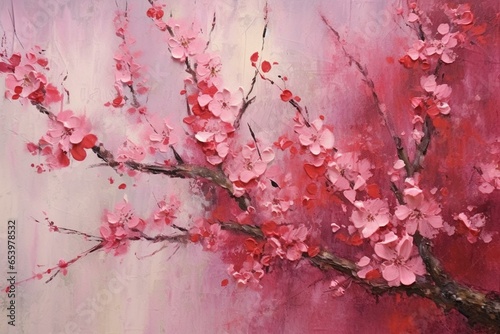 Vibrant cherry blossom captivates with its allure. Generative AI