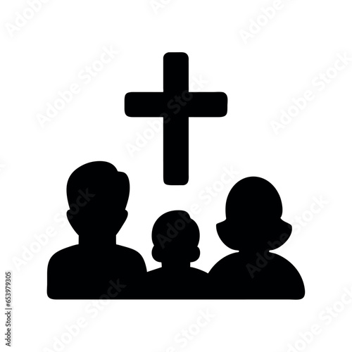 catholic religion family silhouette