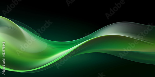 Abstract green wave background
