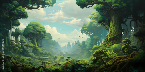 Dream scenery of fairy tale forest