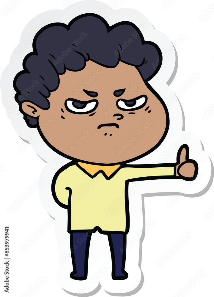 sticker of a cartoon angry man