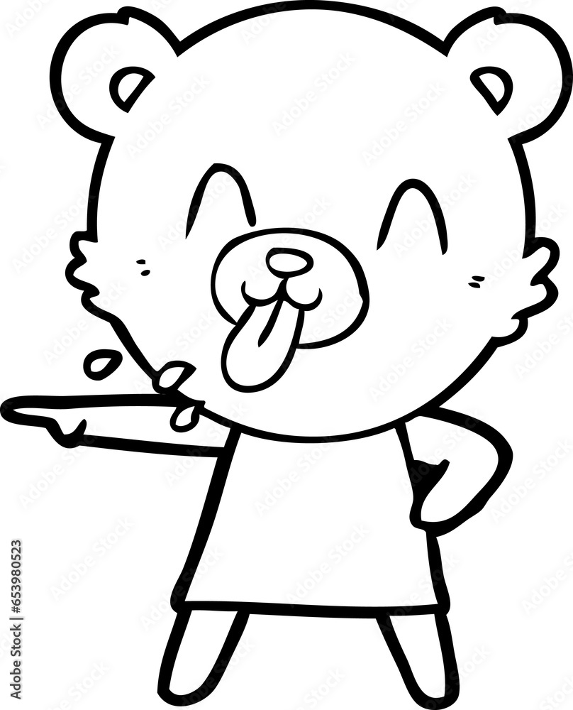rude cartoon bear pointing rude cartoon bear pointing