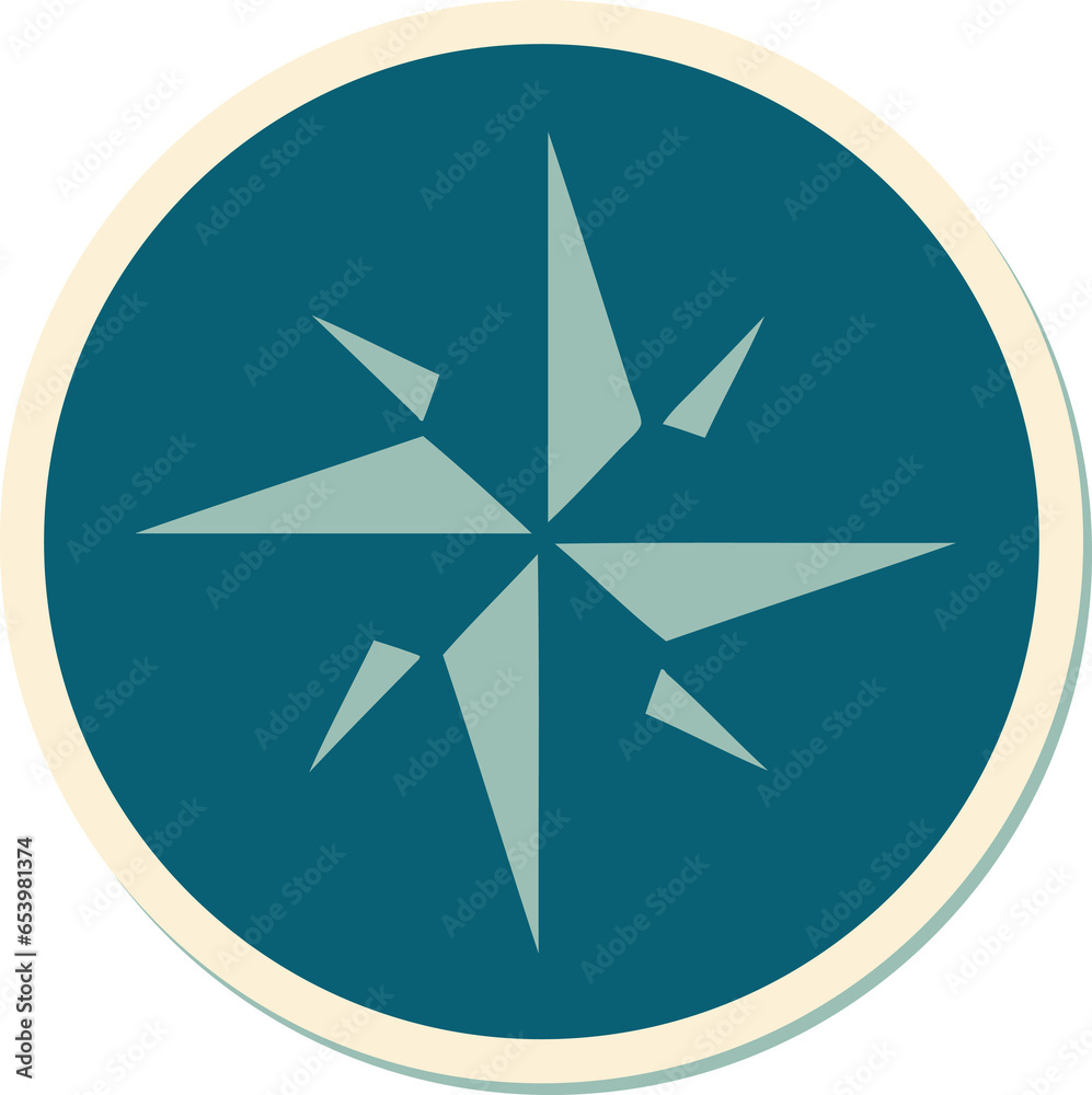 sticker of tattoo in traditional style of a star sticker of tattoo in traditional style of a star