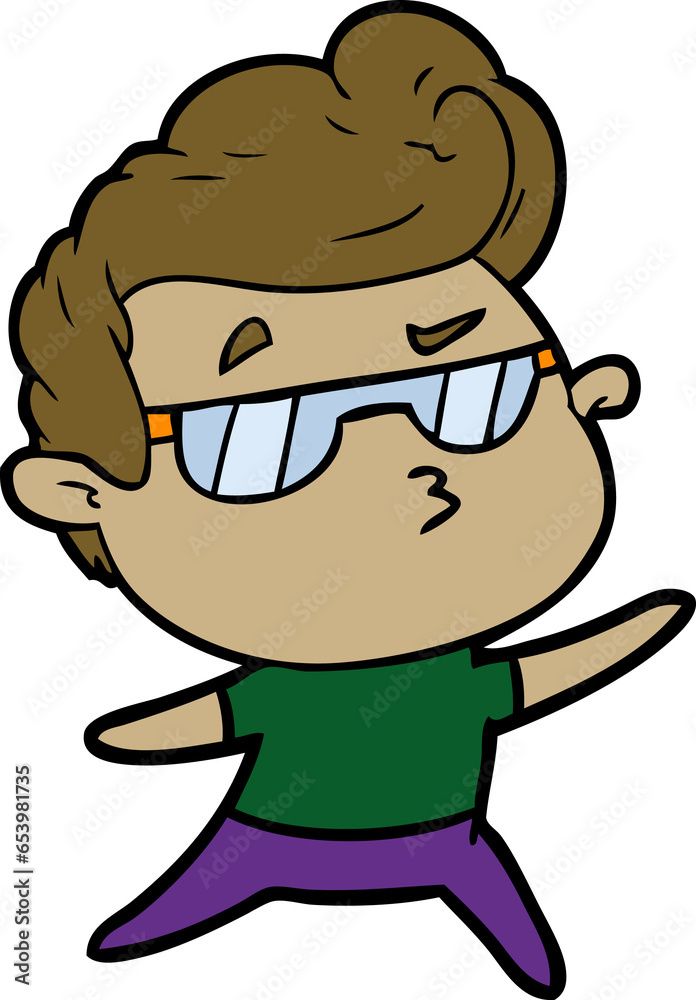 cartoon cool guy