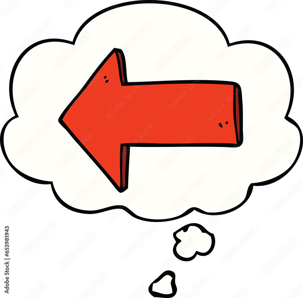 cartoon arrow with thought bubble cartoon arrow with thought bubble