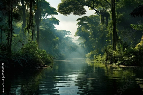Amazon rainforest. Generative AI