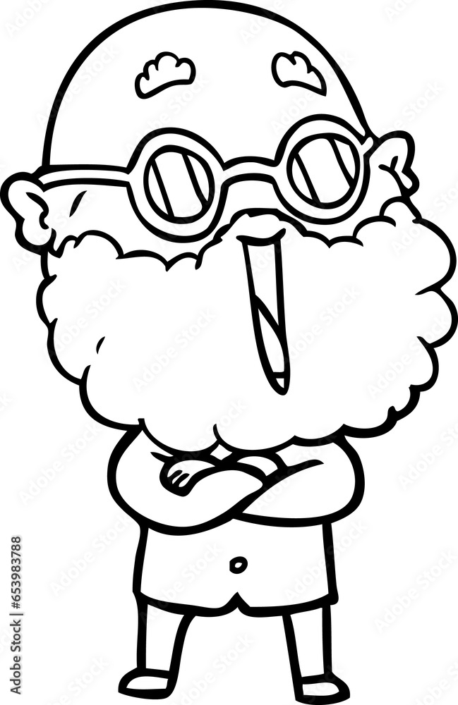 cartoon joyful man with beard cartoon joyful man with beard