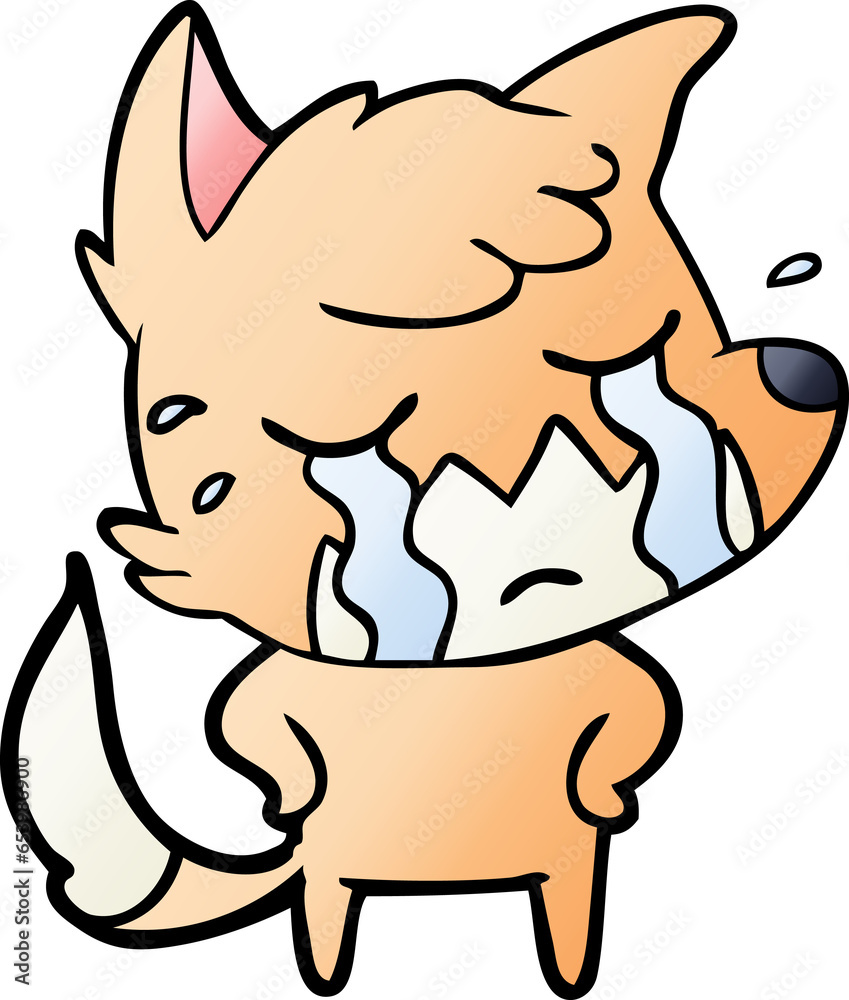 Fototapeta premium crying fox cartoon