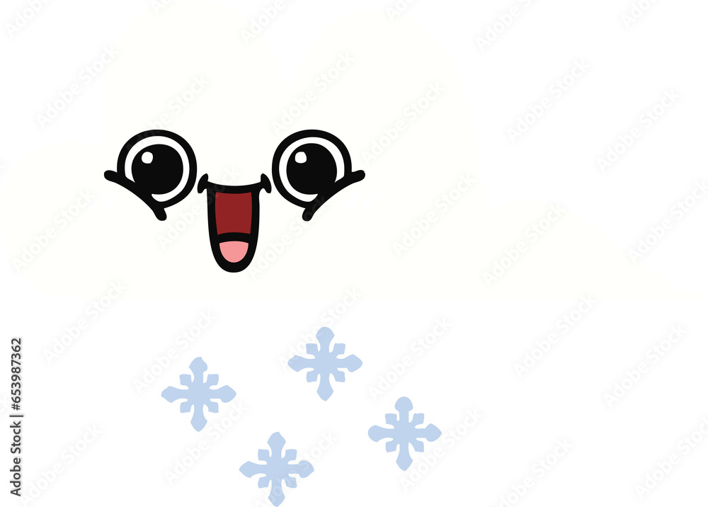 flat color retro cartoon of a snow cloud flat color retro cartoon of a snow cloud