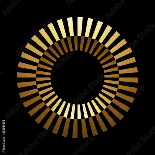 Wallpaper Mural Gold Abstract Striped Icon with Intertwined Circles Torontodigital.ca