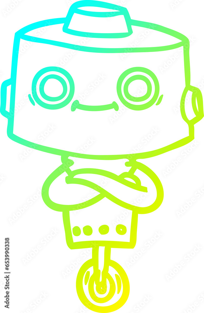 cold gradient line drawing of a cartoon robot cold gradient line drawing of a cartoon robot