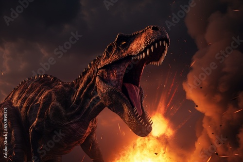 tyrannosaurus rex 3d render, Generative AI © Nino38