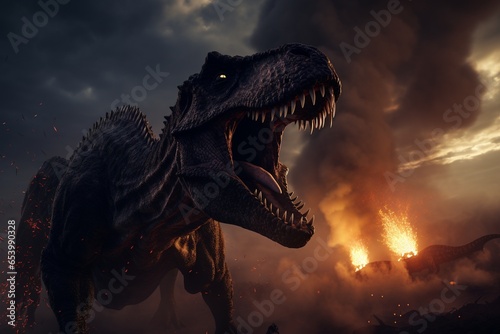 tyrannosaurus rex 3d render, Generative AI
