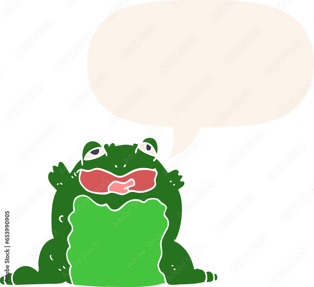 cartoon toad with speech bubble in retro style cartoon toad with speech bubble in retro style