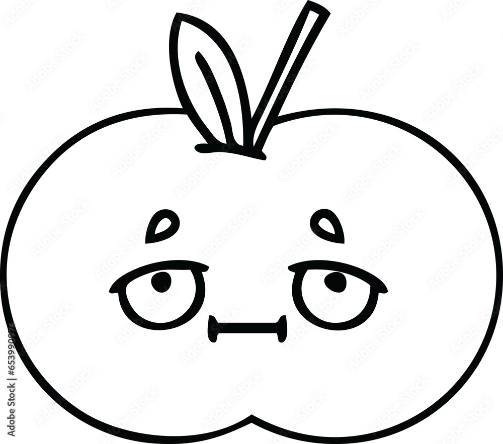 line drawing cartoon of a red apple line drawing cartoon of a red apple