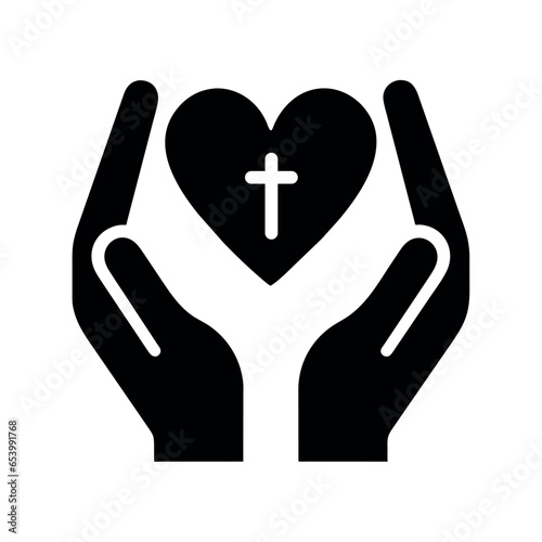 catholic religion hands icon