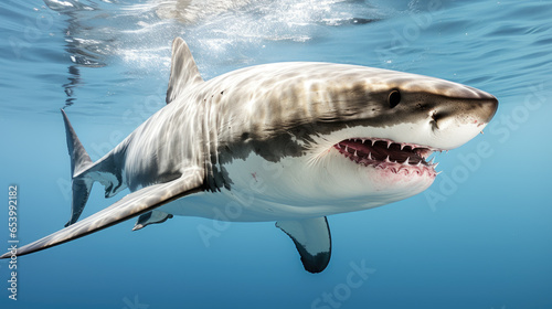 great white shark in the sea © Jean Isard