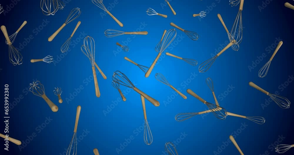 Whisks falling slow motion animation Whisks falling slow motion animation
