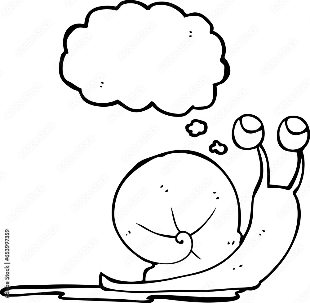 freehand drawn thought bubble cartoon snail freehand drawn thought bubble cartoon snail