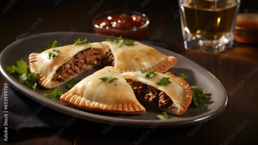Enjoy a rhapsody of flavors with a beef empanada that combines tender, slowcooked beef