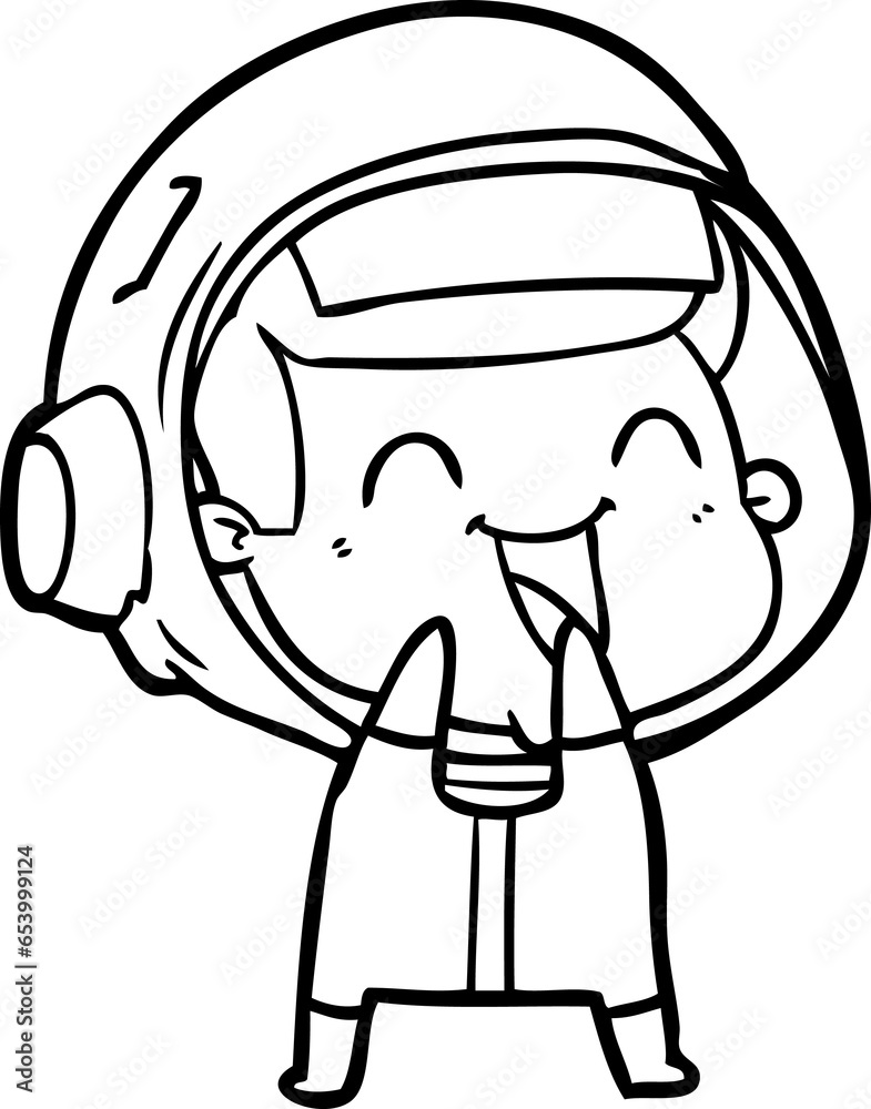 Fototapeta premium happy cartoon astronaut