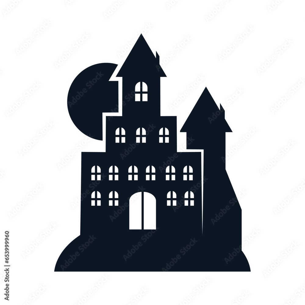 halloween castle silhouette