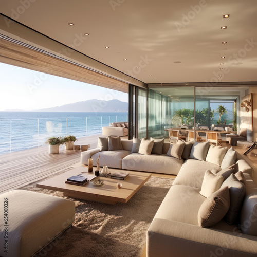  Contemporary coastal lounge area.  © Sekai