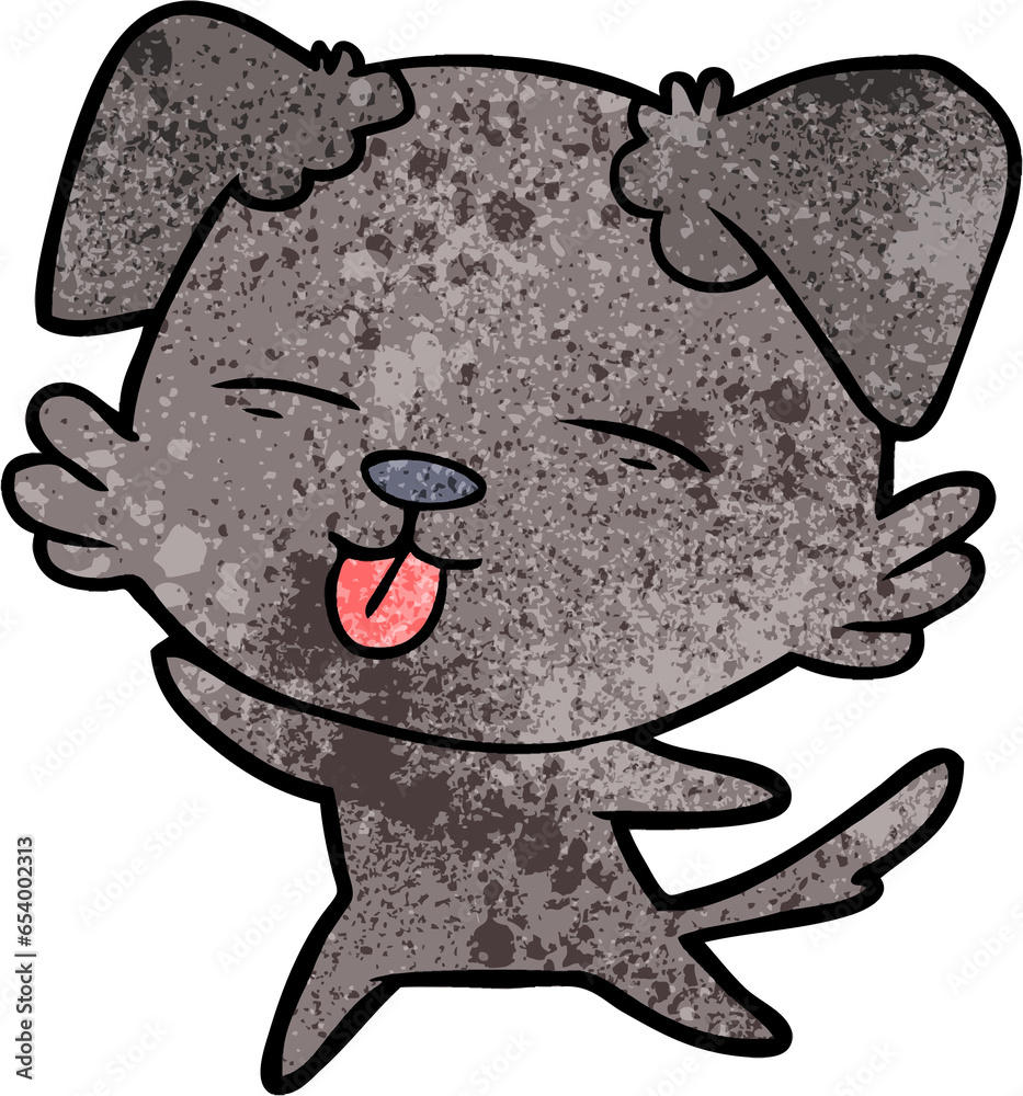 cartoon dog sticking out tongue