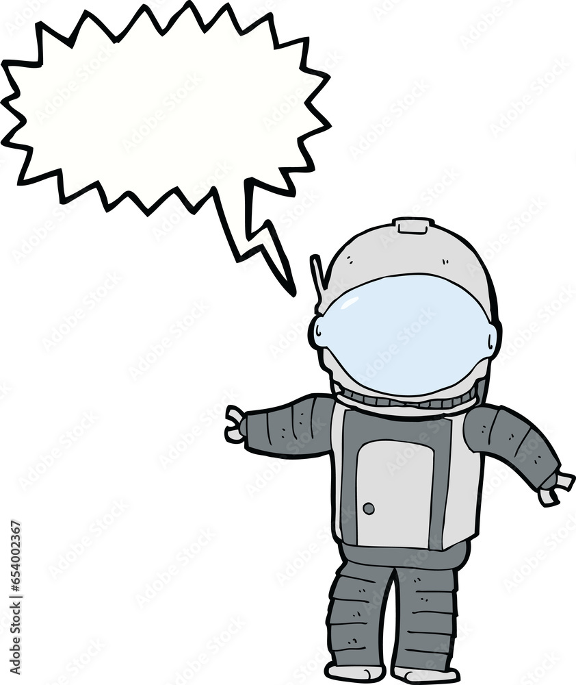 Obraz premium cartoon astronaut with speech bubble