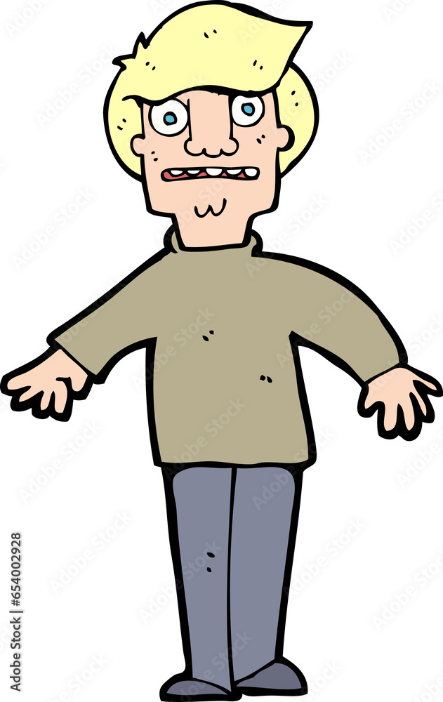 cartoon shocked man