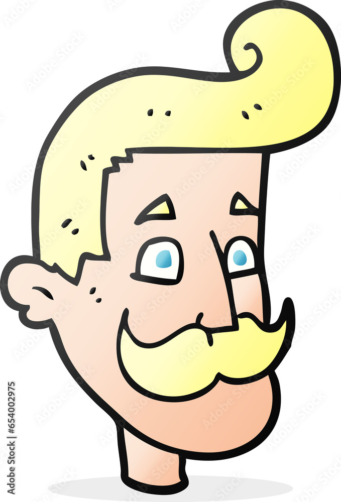 freehand drawn cartoon man with mustache freehand drawn cartoon man with mustache
