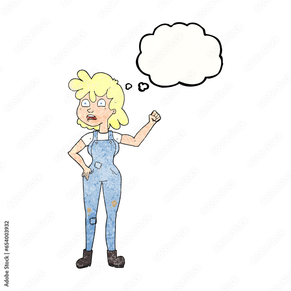 freehand drawn thought bubble textured cartoon woman shaking fist freehand drawn thought bubble textured cartoon woman shaking fist
