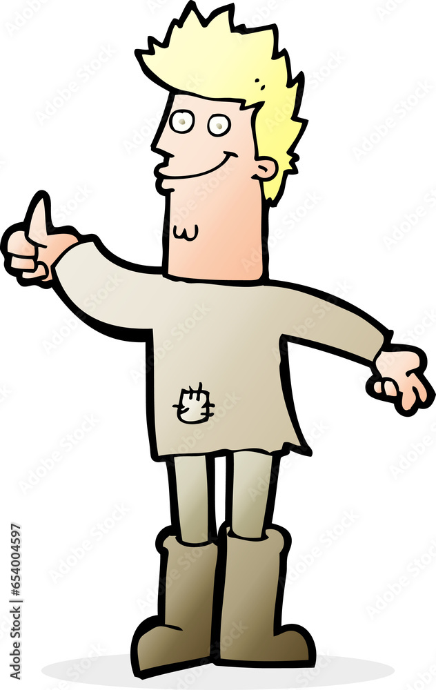 cartoon positive thinking man in rags cartoon positive thinking man in rags