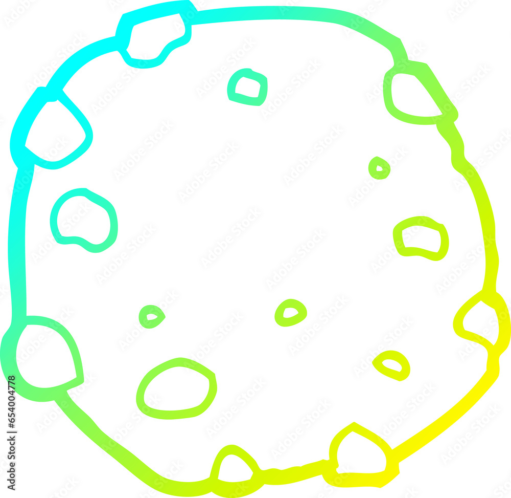 cold gradient line drawing of a cartoon cookie cold gradient line drawing of a cartoon cookie