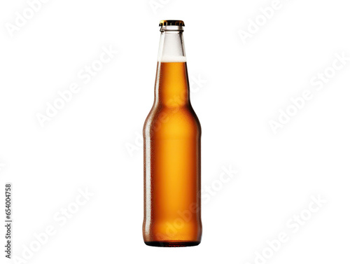 beer bottle isolated on white background, transparent background, PNG