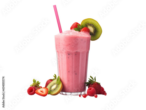 strawberry smoothie isolated on white background  transparent background  png