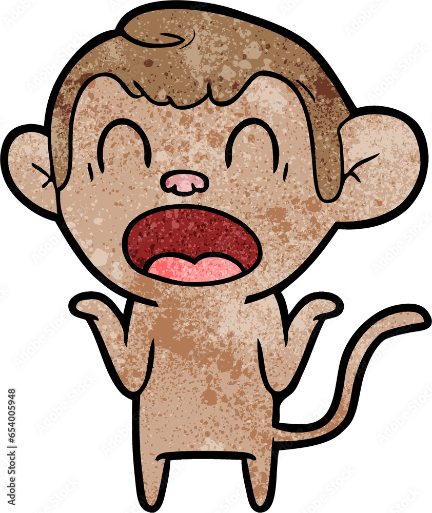 shouting cartoon monkey shrugging shoulders shouting cartoon monkey shrugging shoulders