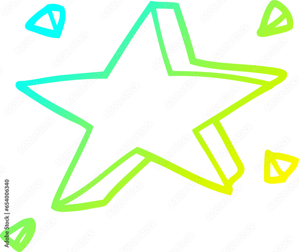 cold gradient line drawing of a cartoon yellow stars cold gradient line drawing of a cartoon yellow stars