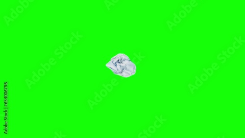 Initial letter O on orange piece of paper crumpling and unfolding on green screen background in stop motion. Cartoon style animation with alphabet symbol for making ads titles for commercial brand